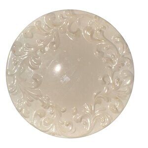 Gracious Goods Embossed Ivory Ceramic Plate 11" Oven Microwave Dishwasher Safe